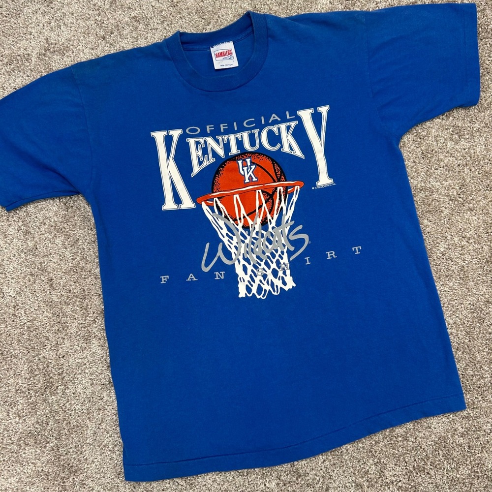 Vintage Kentucky Wildcats UK‎ Official Fan Shirt Men Size Large Made In USA 90s